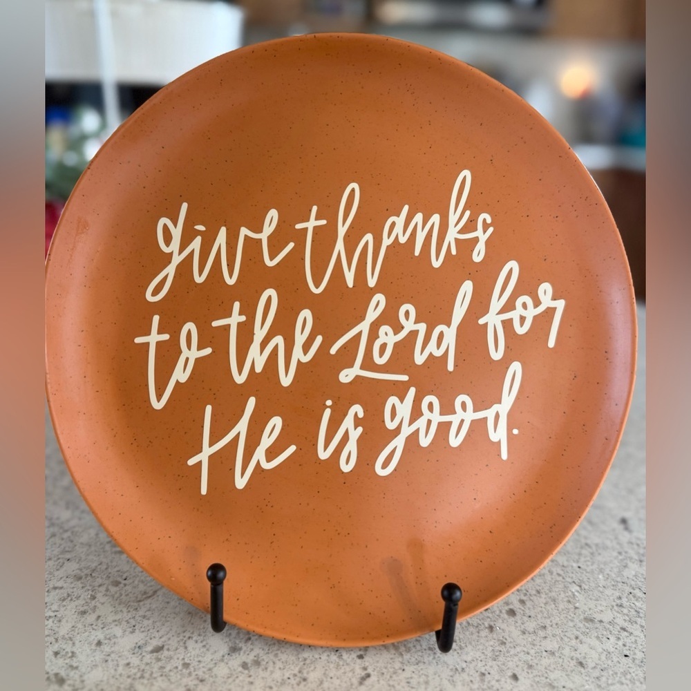 Christian Scripture Decorative Plate Psalm 107 Give Thanks to the Lord